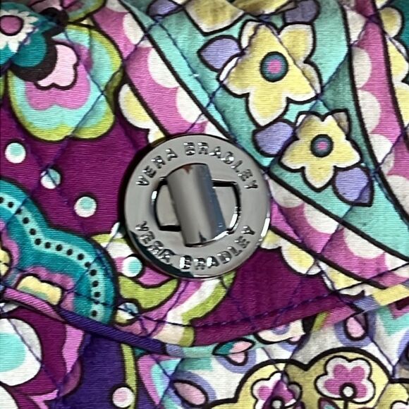 Vera Bradley purple flower wallet with wrist strap - Picture 2 of 6